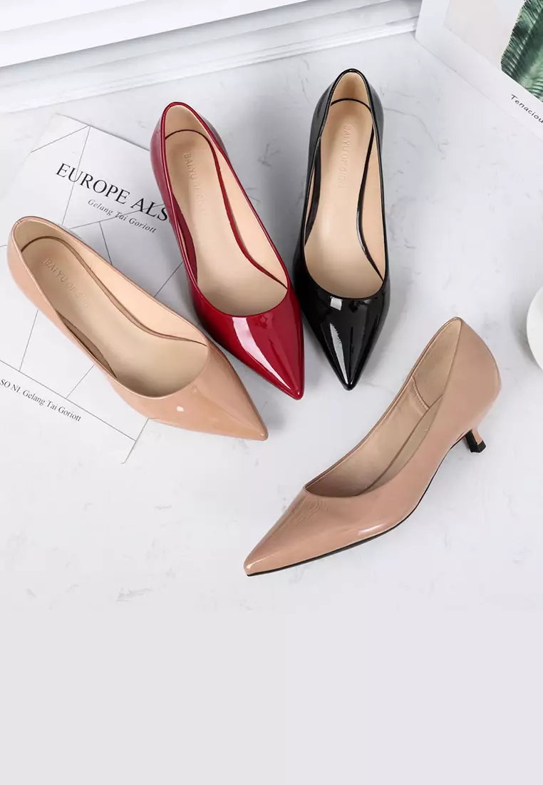 3.5CM Patent Pointy Pumps 295-7