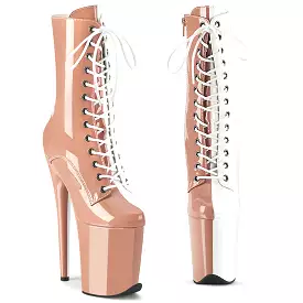 8 Inch Heel FLAMINGO-1040TT Blush White Patent