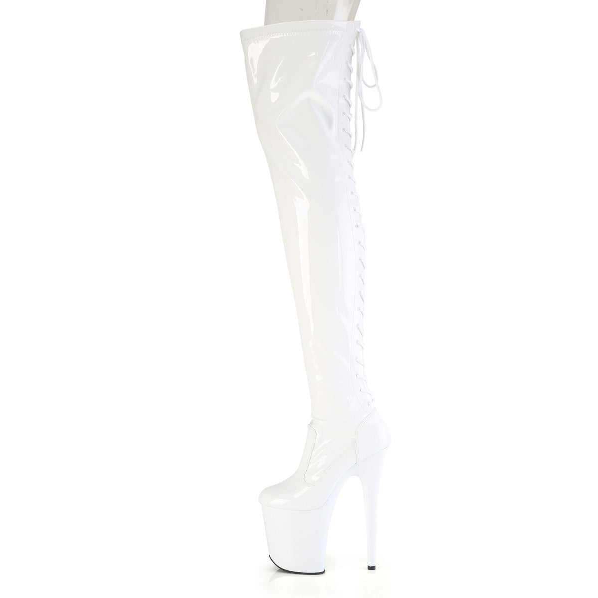 8 Inch Heel FLAMINGO-3850 White Patent