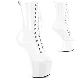 8 Inch Heelless CRAZE-1040 White Patent