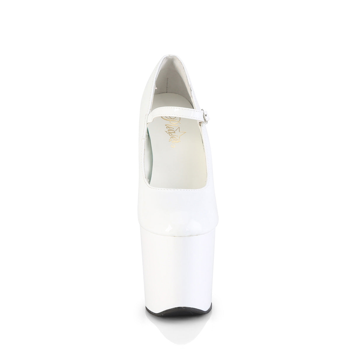 8 Inch Heelless CRAZE-880 White Patent