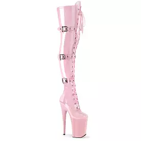 9 Inch Heel INFINITY-3028 Baby Pink Stretch Patent