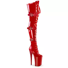 9 Inch Heel INFINITY-3028 Red Stretch Patent