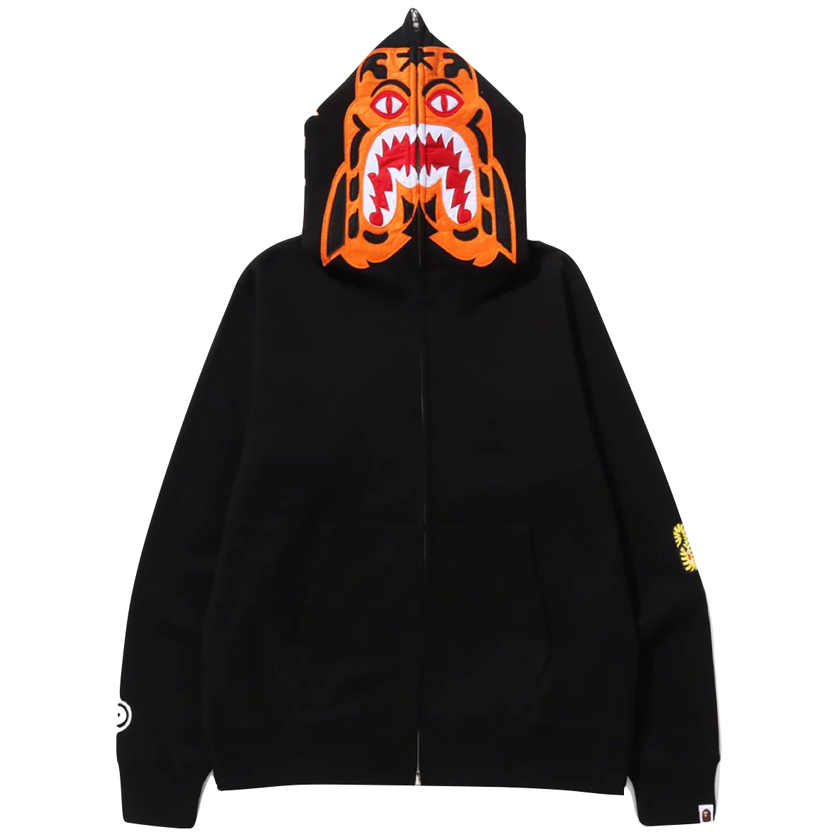 A BATHING APE TIGER FULL ZIP HOODIE - BLACK