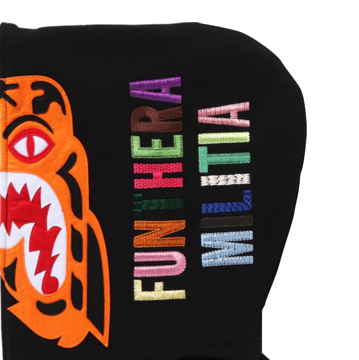 A BATHING APE TIGER FULL ZIP HOODIE - BLACK