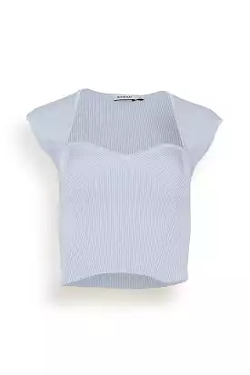 Abia Cropped Tee in Blue Haze