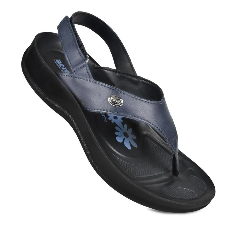 Aerosoft - Tuck S5901 Velcro Ankle Strap Comfortable Thong Arch Support Sandals For Women