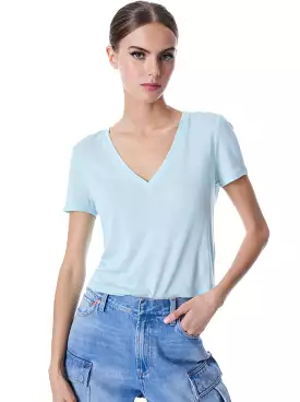 Alice + Olivia - Cindy Classic Cropped V Neck Tee - Julep