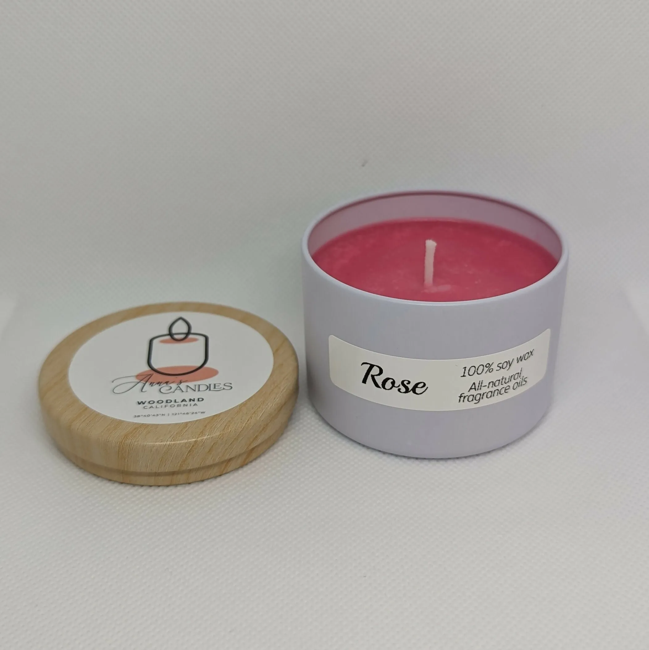 Anna's Candles - Rose Colored Wax Candle