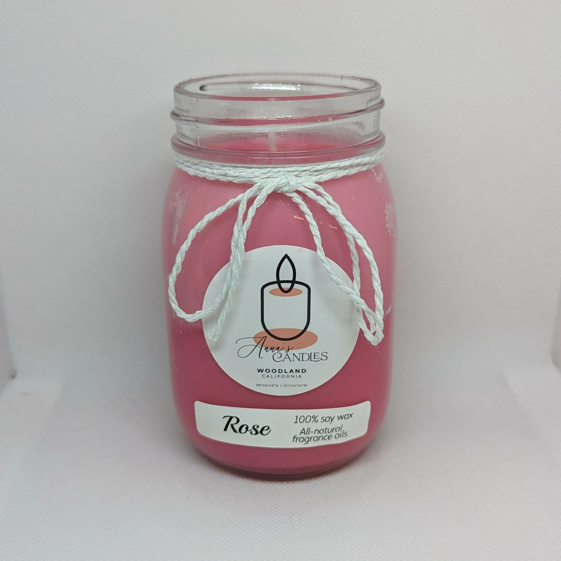 Anna's Candles - Rose Colored Wax Candle