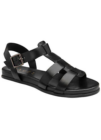 Arbory Black Leather Open-Toe Gladiator Sandals by Ravel | Look Again