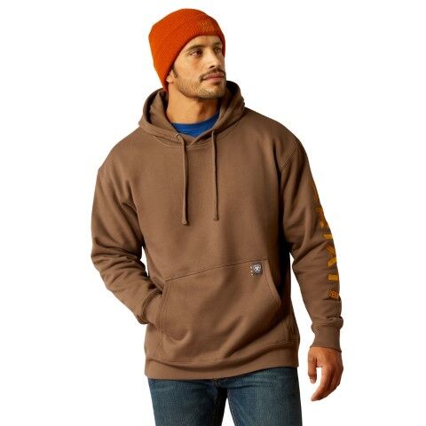 Ariat Men's Rebar Graphic Hoodie in Chocolate Chip