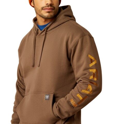 Ariat Men's Rebar Graphic Hoodie in Chocolate Chip