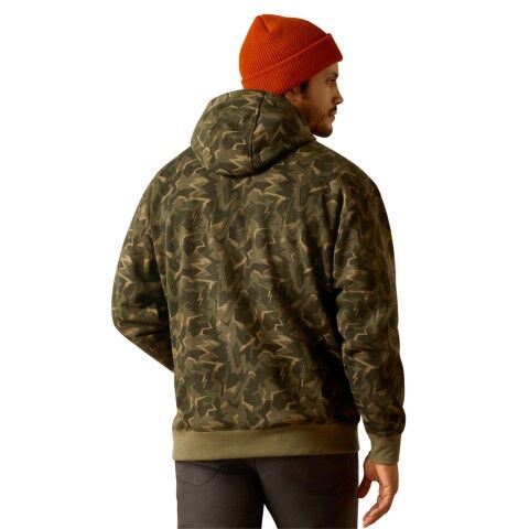 Ariat Men's Rebar Workman Shard Hoodie in Deep Lichen Camo