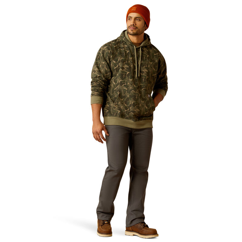 Ariat Men's Rebar Workman Shard Hoodie in Deep Lichen Camo