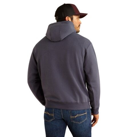 Ariat Men's Southwestern Longhorn Hoodie in Odyssey Grey