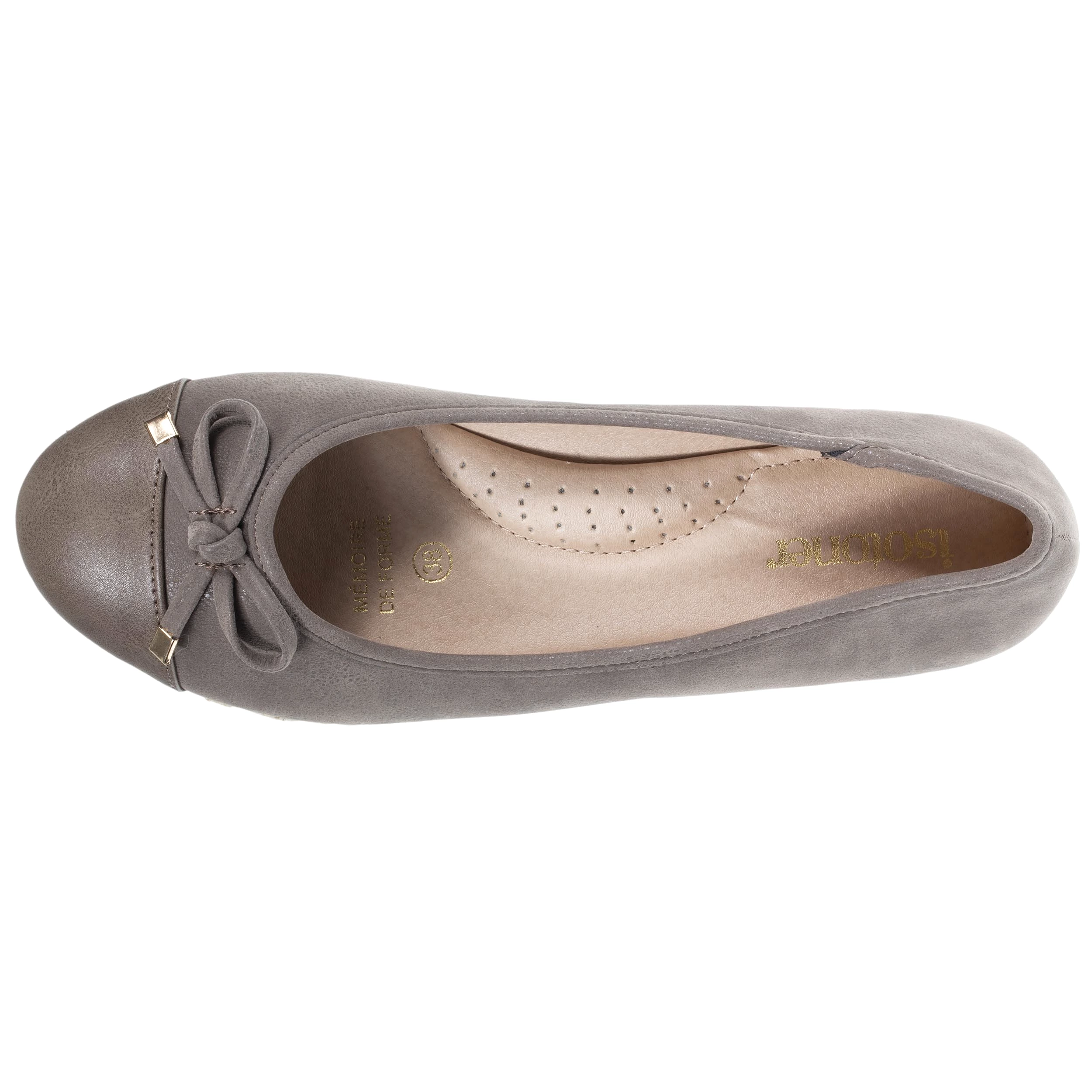 Ballerines Femme talon compensé Taupe