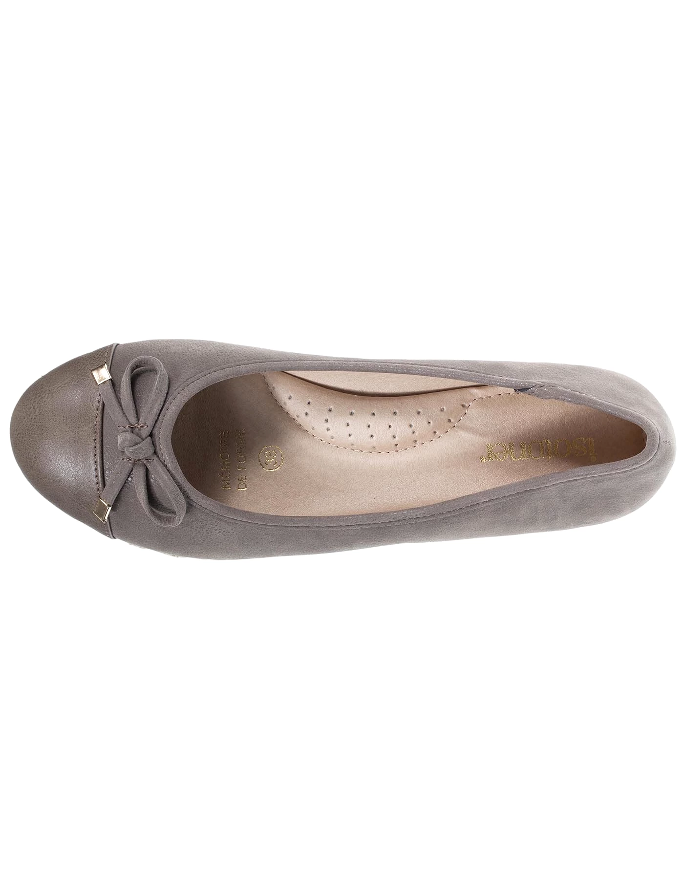 Ballerines Femme talon compensé Taupe