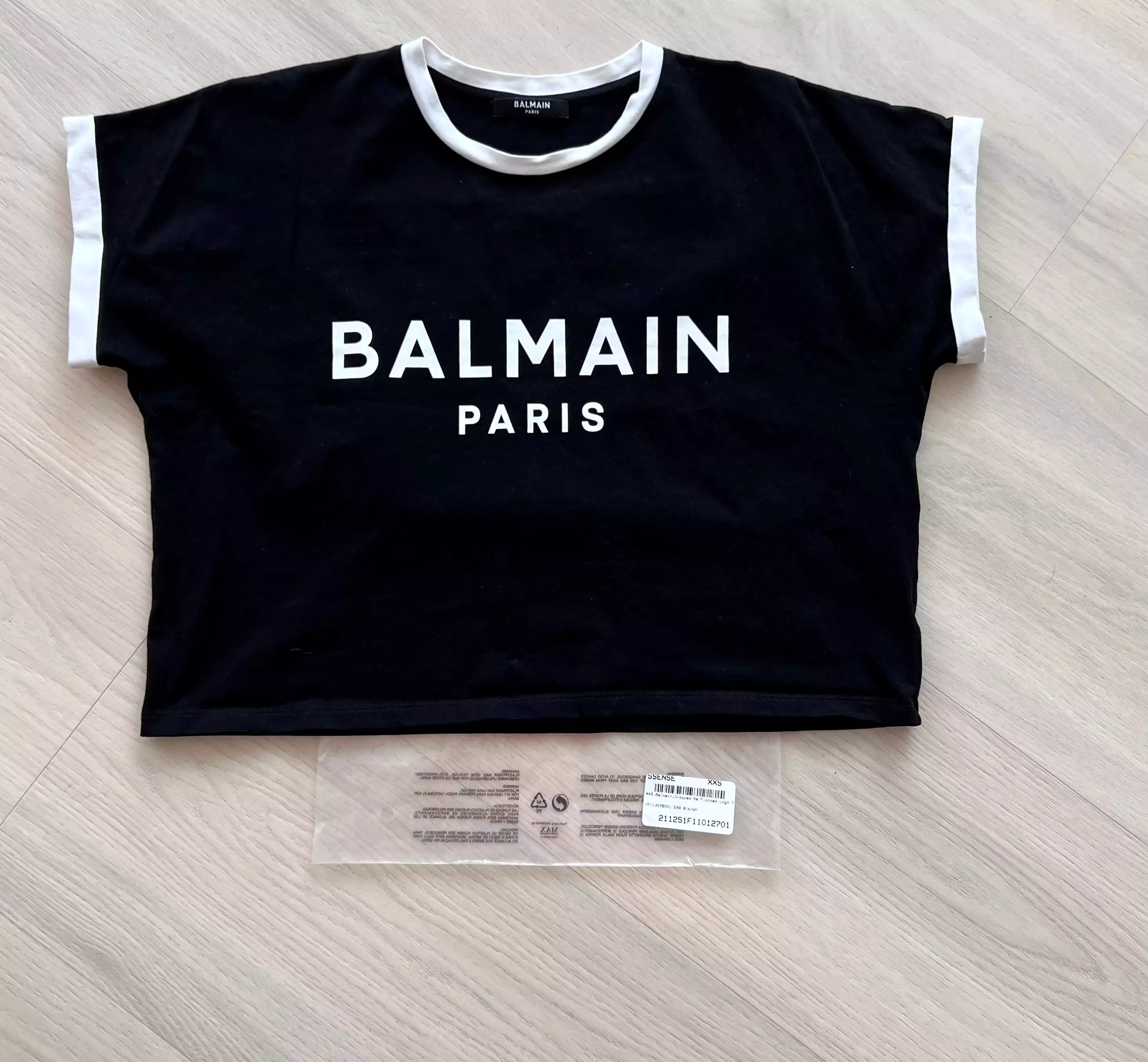 Balmain Logo Cropped Tee