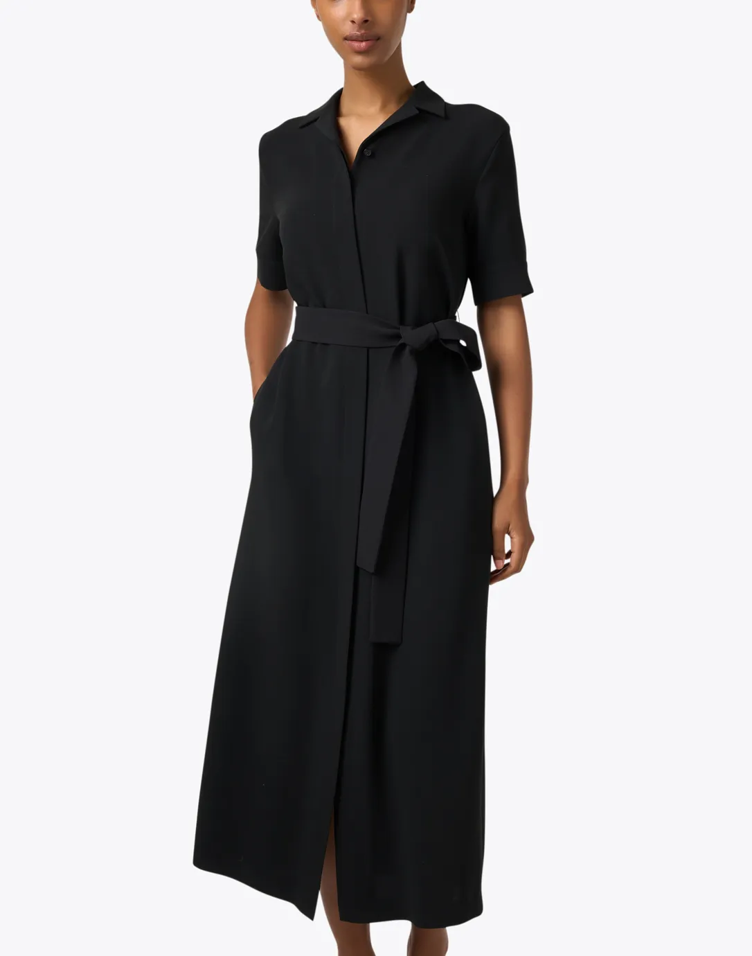 Black Belted Shirt Dress