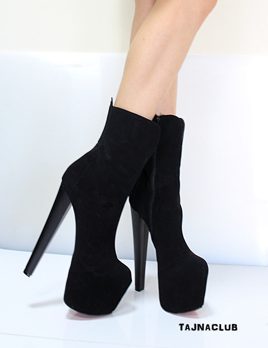 Black Mega Platform High Heel Booties