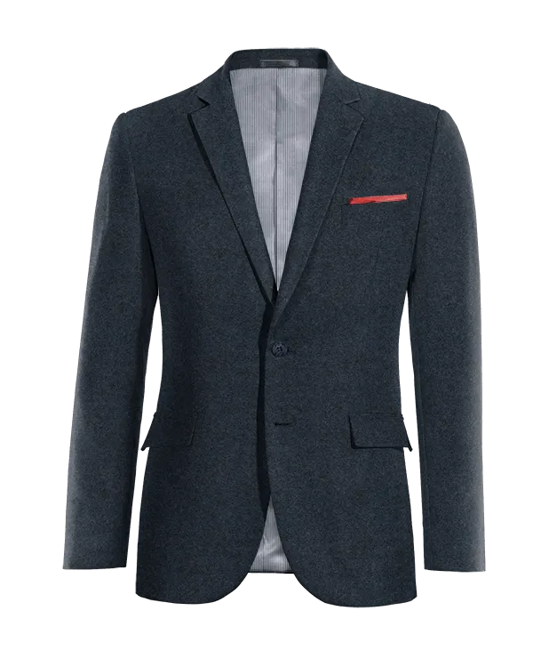  Blazer azul marino de donegal tweed slim fit