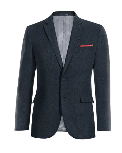  Blazer azul marino de donegal tweed slim fit