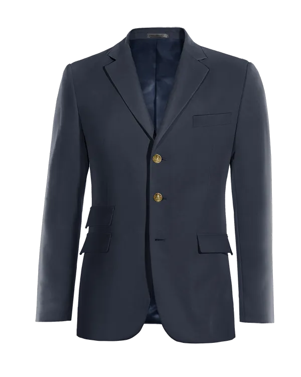  Blazer azul marino slim fit de 3 botones