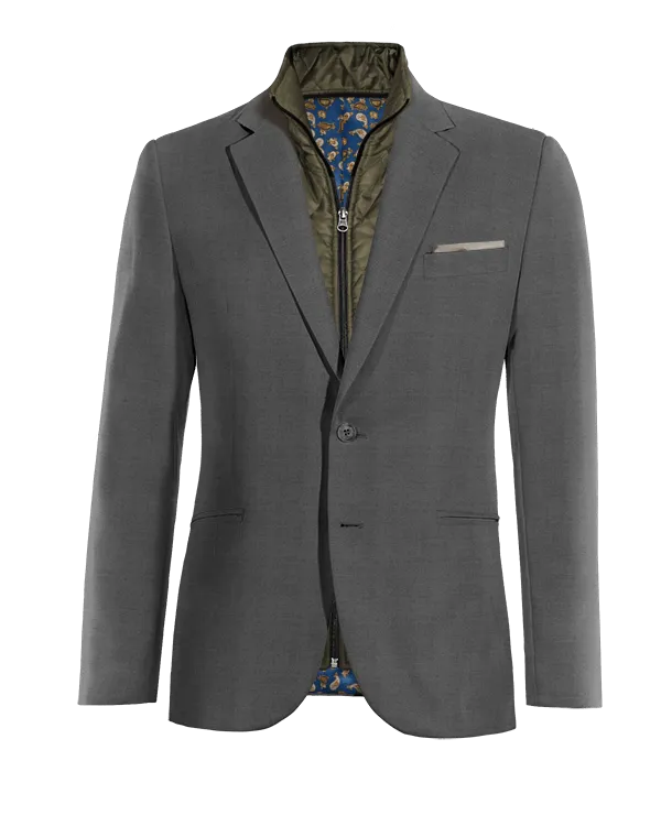  Blazer gris de Lana pura super 100s de entretiempo