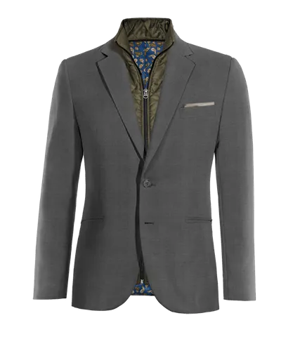  Blazer gris de Lana pura super 100s de entretiempo