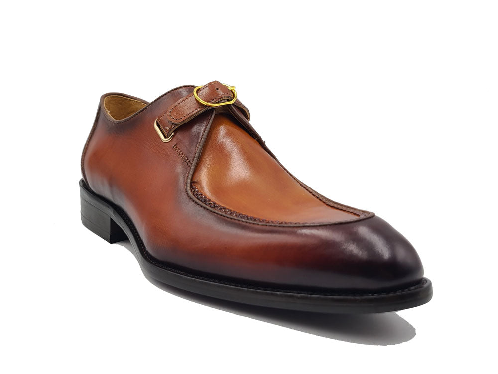 Calf Leather Moc Toe Loafer Monk Loafer