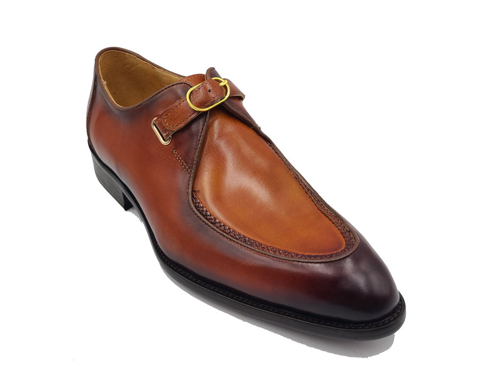 Calf Leather Moc Toe Loafer Monk Loafer