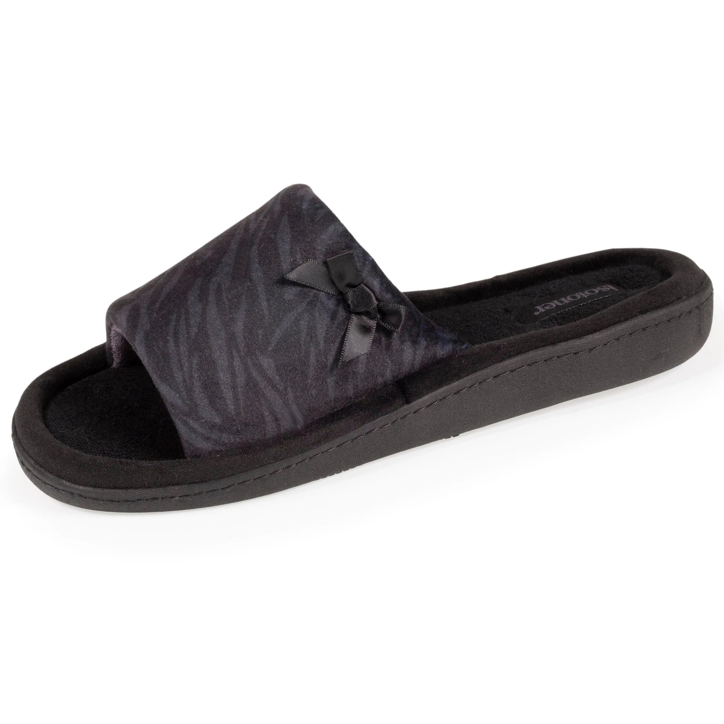 Chaussons sandales Femme Zèbre Noir