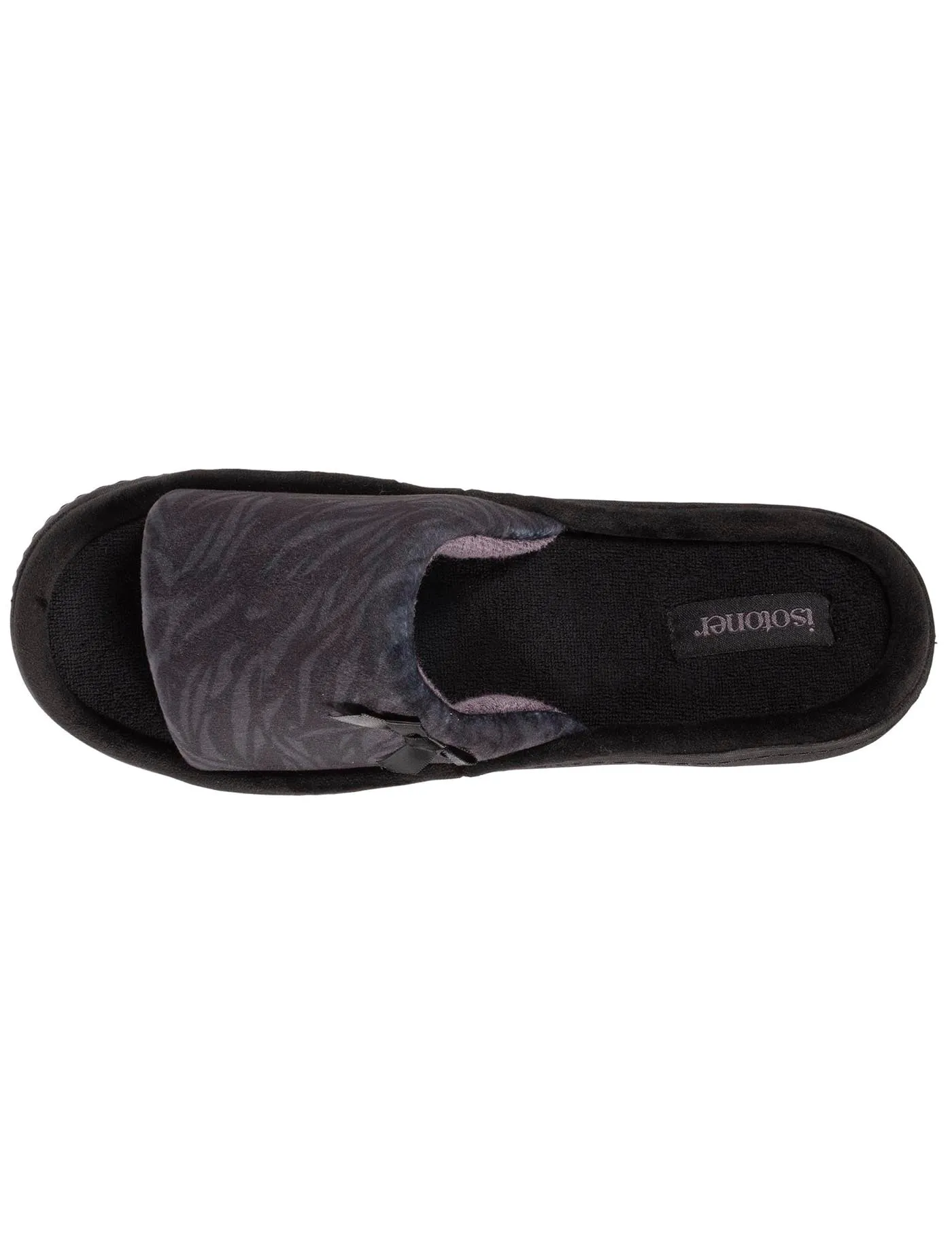 Chaussons sandales Femme Zèbre Noir