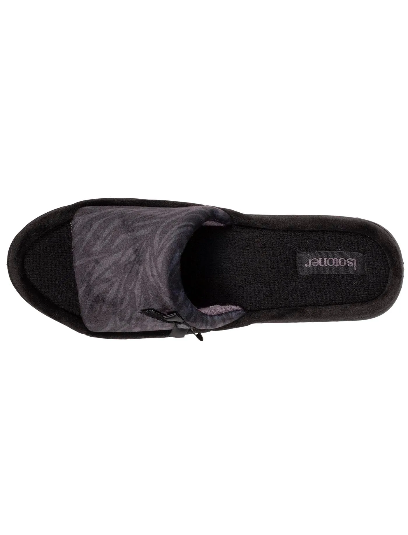 Chaussons sandales Talon Femme Zèbre Noir