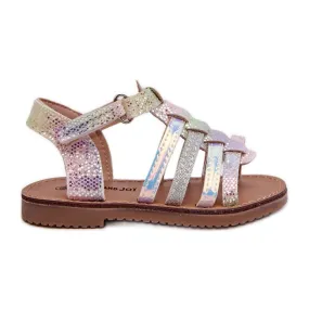 Children's Gladiator Sandals Fastened with Velcro, Multicolor Radovia multicolored