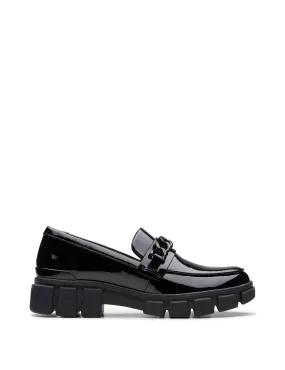 Clarks Girls' Patent Leather Loafers (3 Large to 7 Large) - 3.5 LG - Black, Black