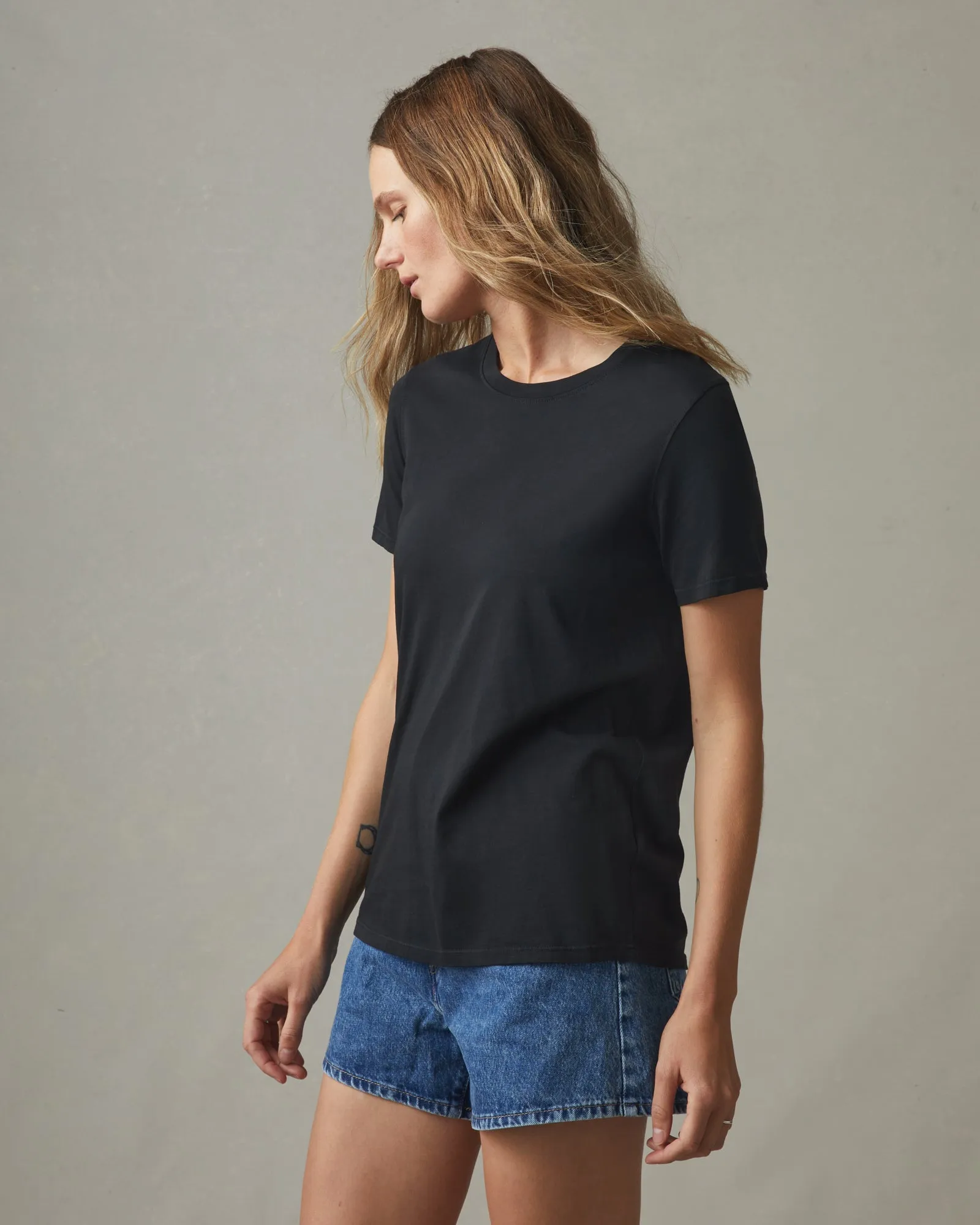 Classic Cotton Crew Tee - Black