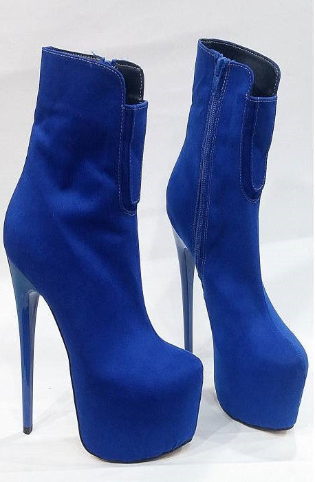 Cobalt Blue Mid Calf Booties