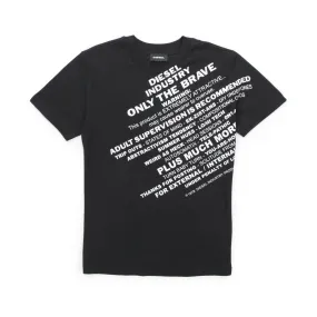 Diesel Unisex Black T-Shirt With Print