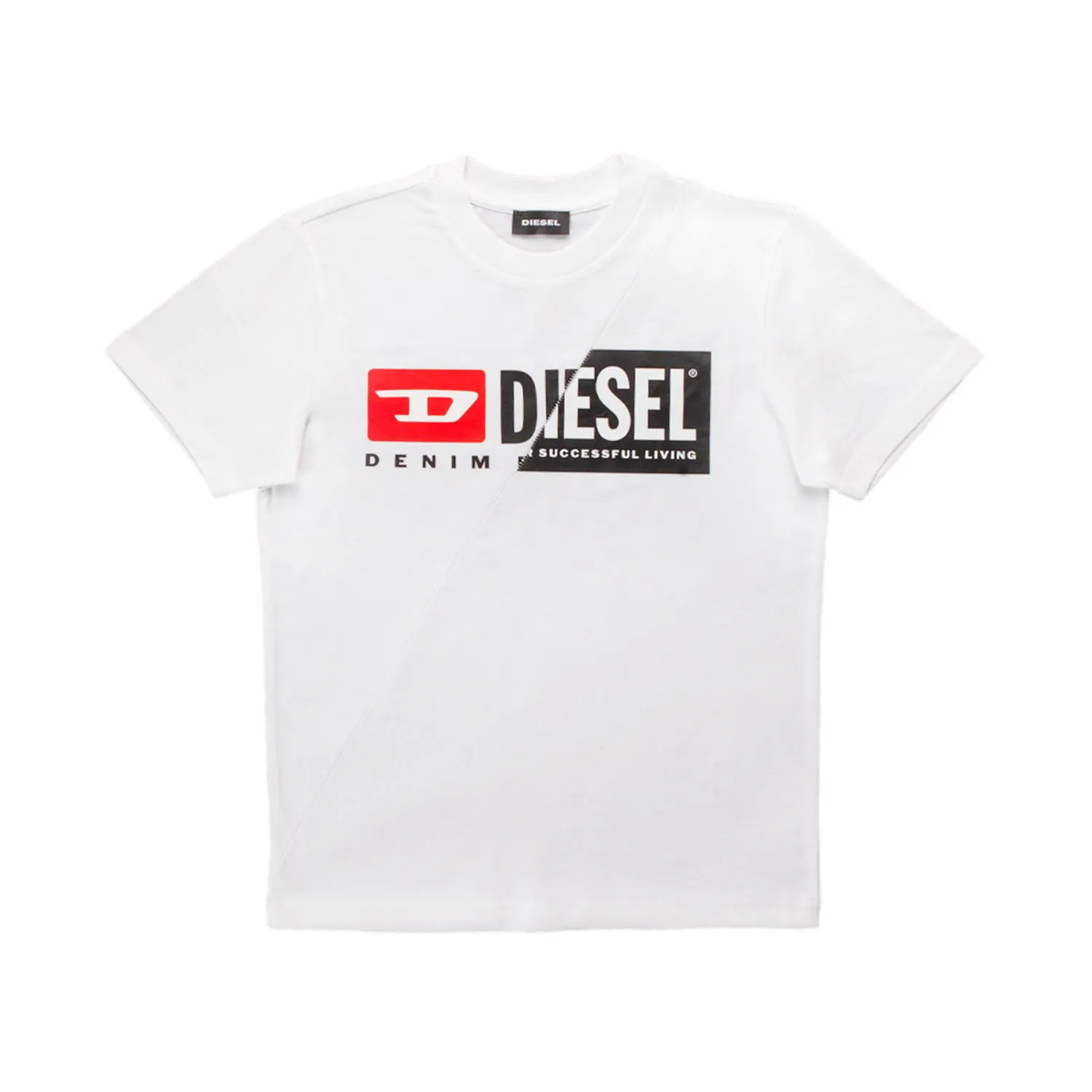 Diesel Unisex White T-Shirt With Double Logo