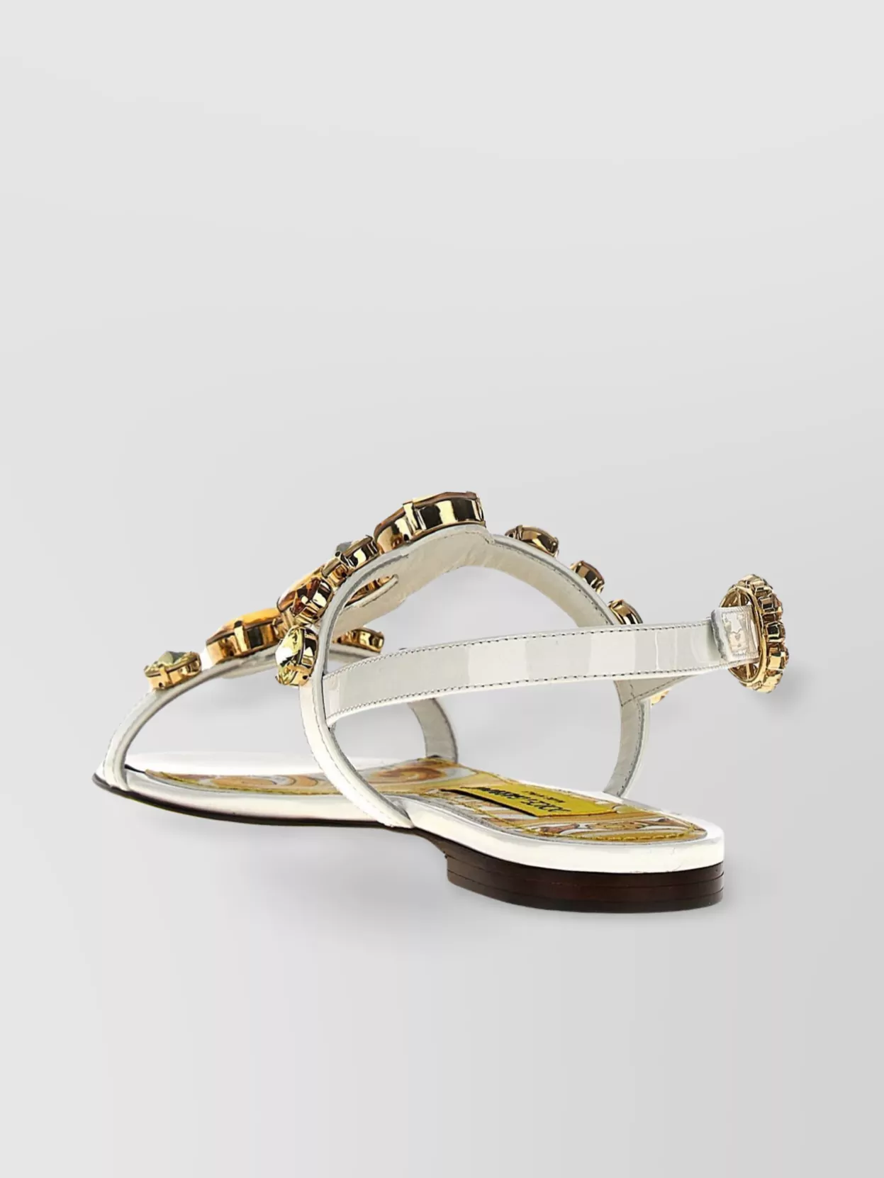 Dolce&​Gabbana   Strappy embellished flat sandals with open toe