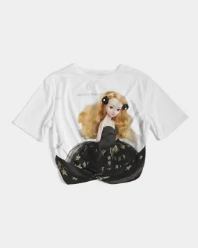 DOLLY Fashion Doll Star Women's Twist-Front Cropped Tee