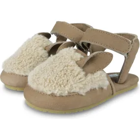 Donsje Amsterdam Romi Alpaca Velcro Strap Nubuck Sandals, Truffle