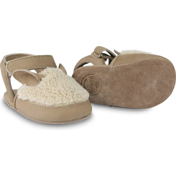 Donsje Amsterdam Romi Alpaca Velcro Strap Nubuck Sandals, Truffle