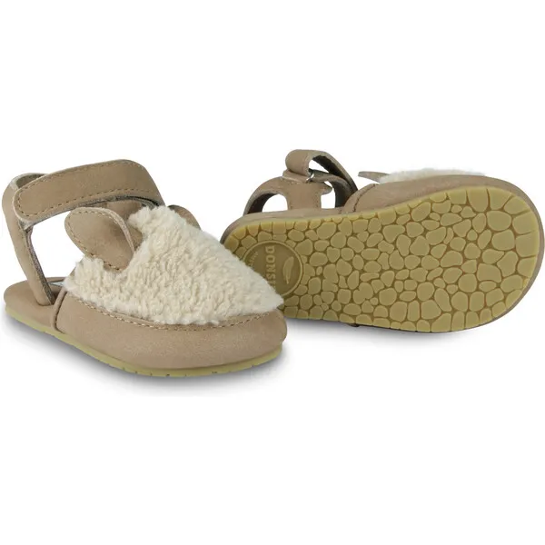 Donsje Amsterdam Romi Alpaca Velcro Strap Nubuck Sandals, Truffle