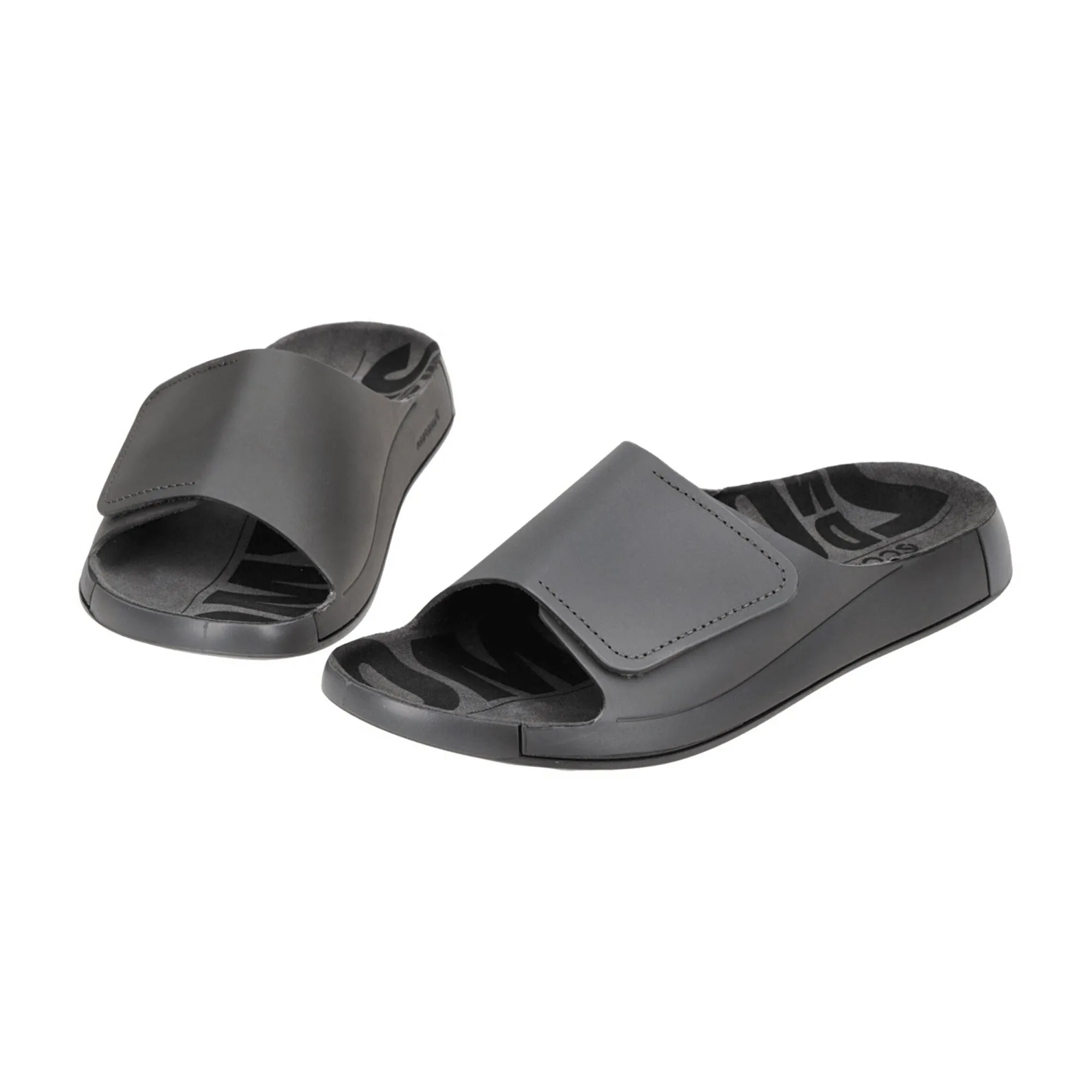 Ecco Cozmo Men's Slide Sandals - Grey with Velcro Strap | Durable & Stylish | Model 500914