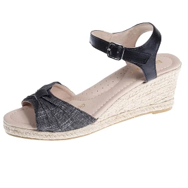 Espadrilles Femme ouverte à talon Noir