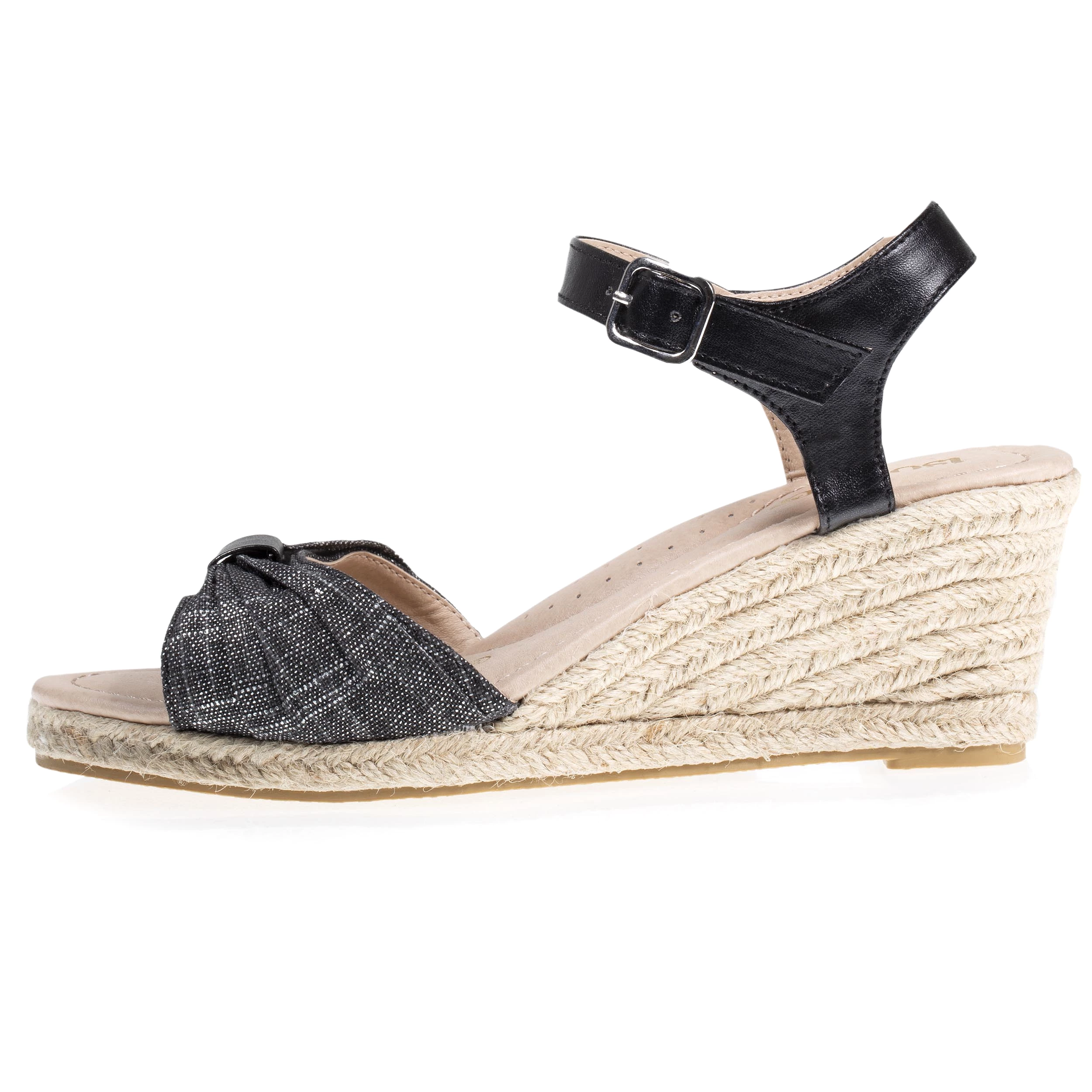 Espadrilles Femme ouverte à talon Noir