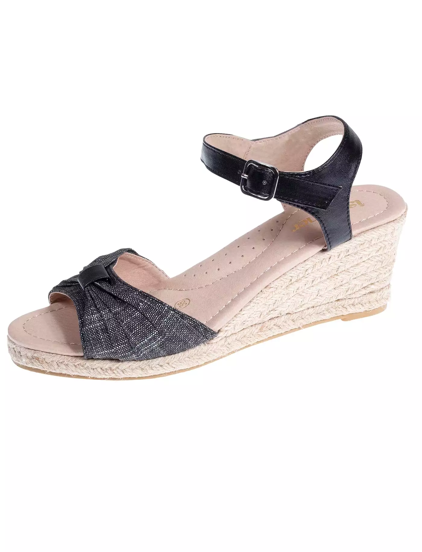 Espadrilles Femme ouverte à talon Noir